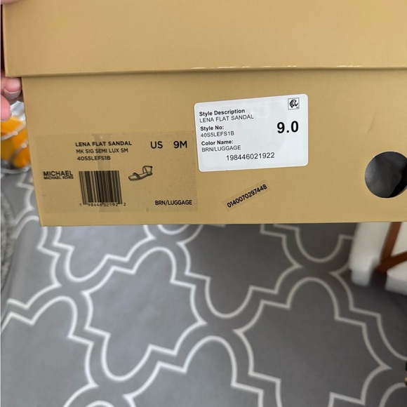 Michael Kors Lena Flat Sandal in Luggage Brown - Picture 4 of 4